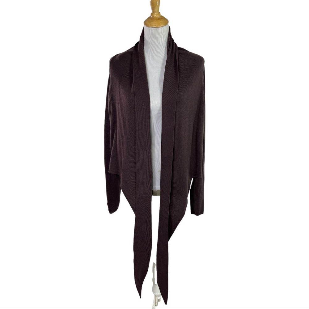 NWT Soft Surroundings Dark Purple Open Front Cardigan Size XL